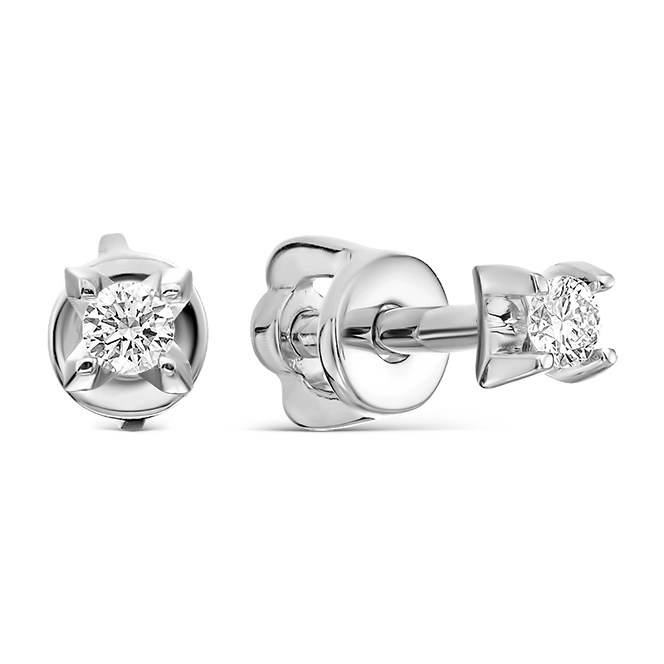 Серьги, золото, бриллиант, С-2676-02
